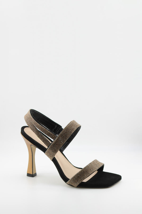 Invoice Rhinestone Embellished Stiletto Sandals